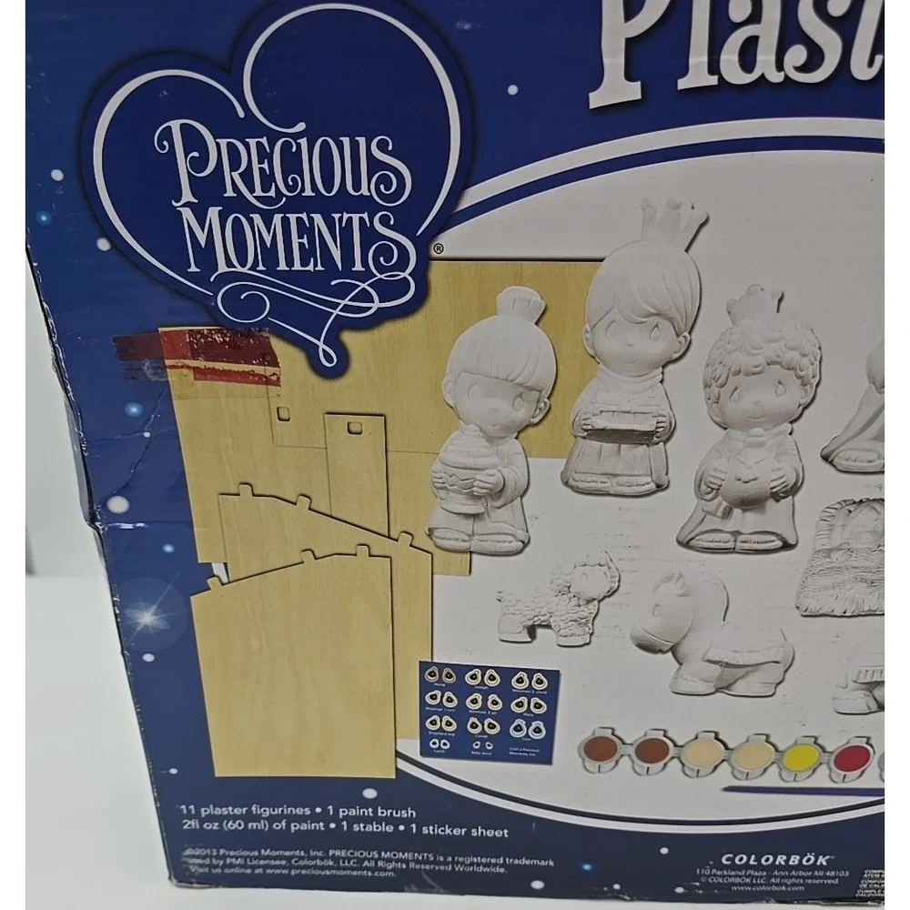 Precious‎ Moments Plaster Nativity Paintable Figurines 11 Pieces Paint Christmas